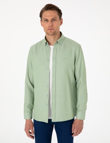 Çağla Oxford Slim Fit Kolay Ütülenebilir Gömlek
