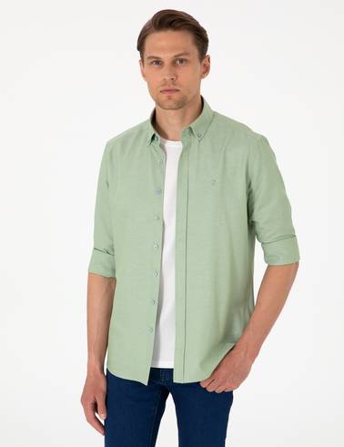 Çağla Oxford Slim Fit Kolay Ütülenebilir Gömlek