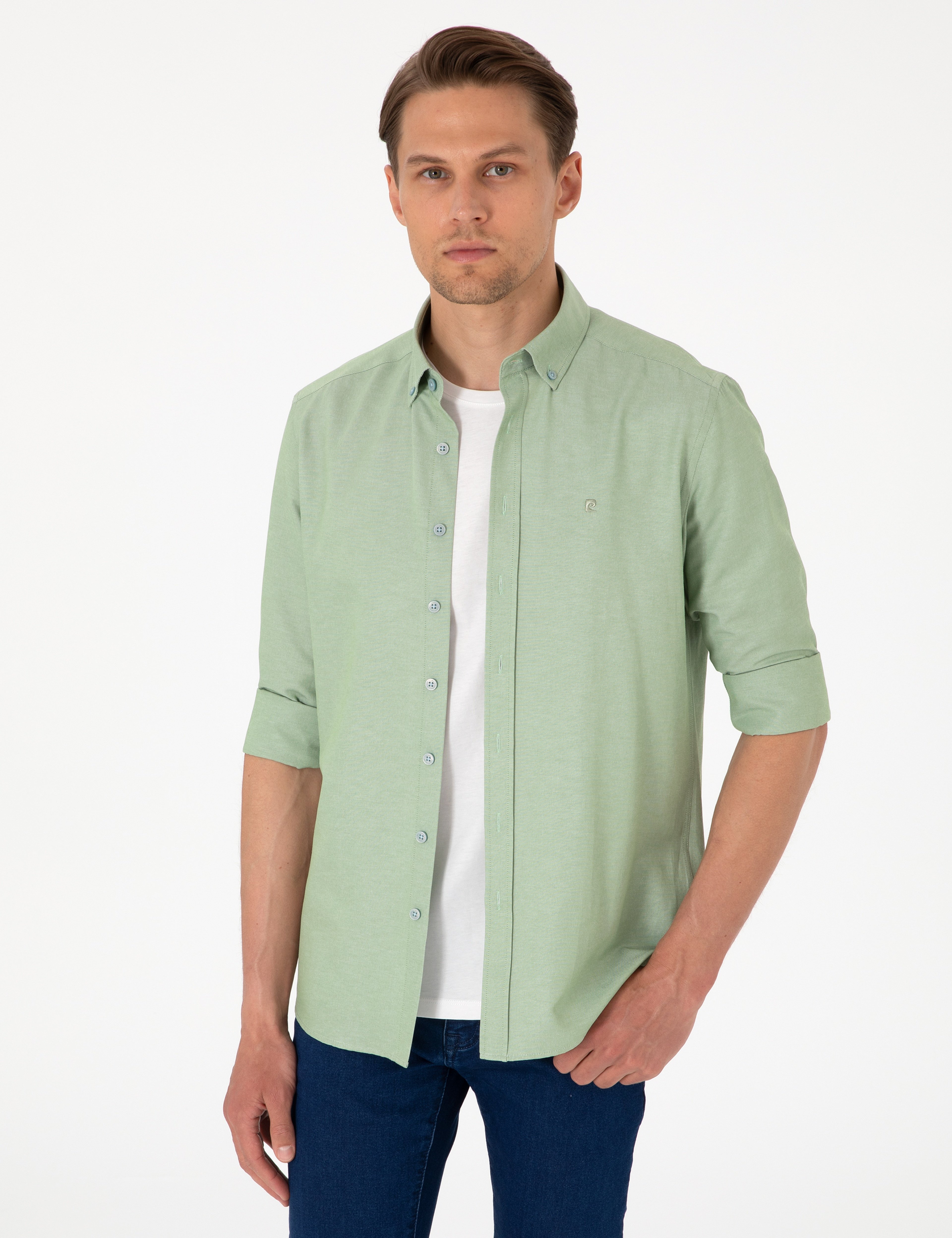 Çağla Oxford Slim Fit Kolay Ütülenebilir Gömlek - Image 3