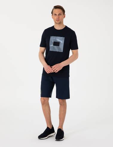 Lacivert Comfort Fit Örme Şort