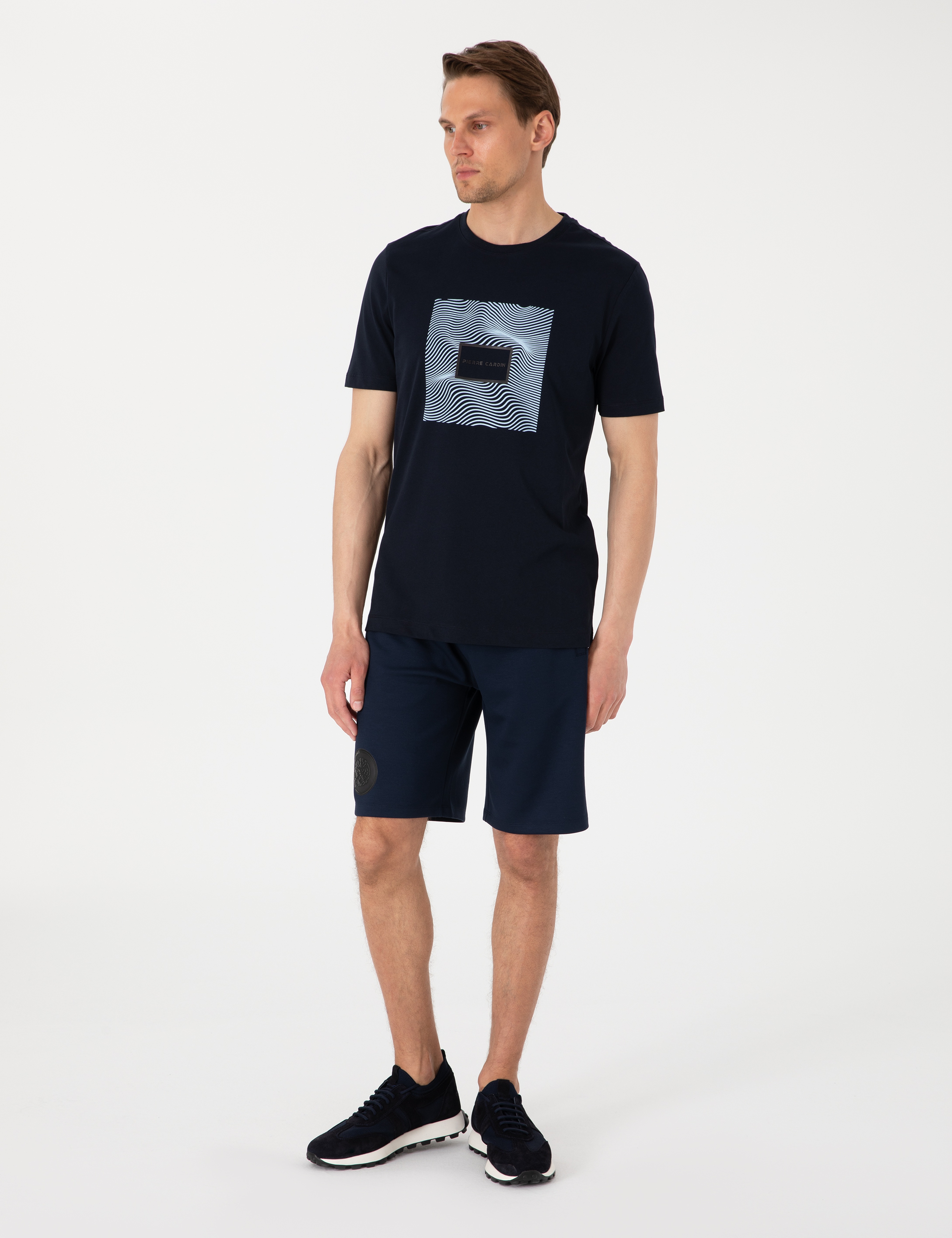 Lacivert Comfort Fit Örme Şort - Image 3