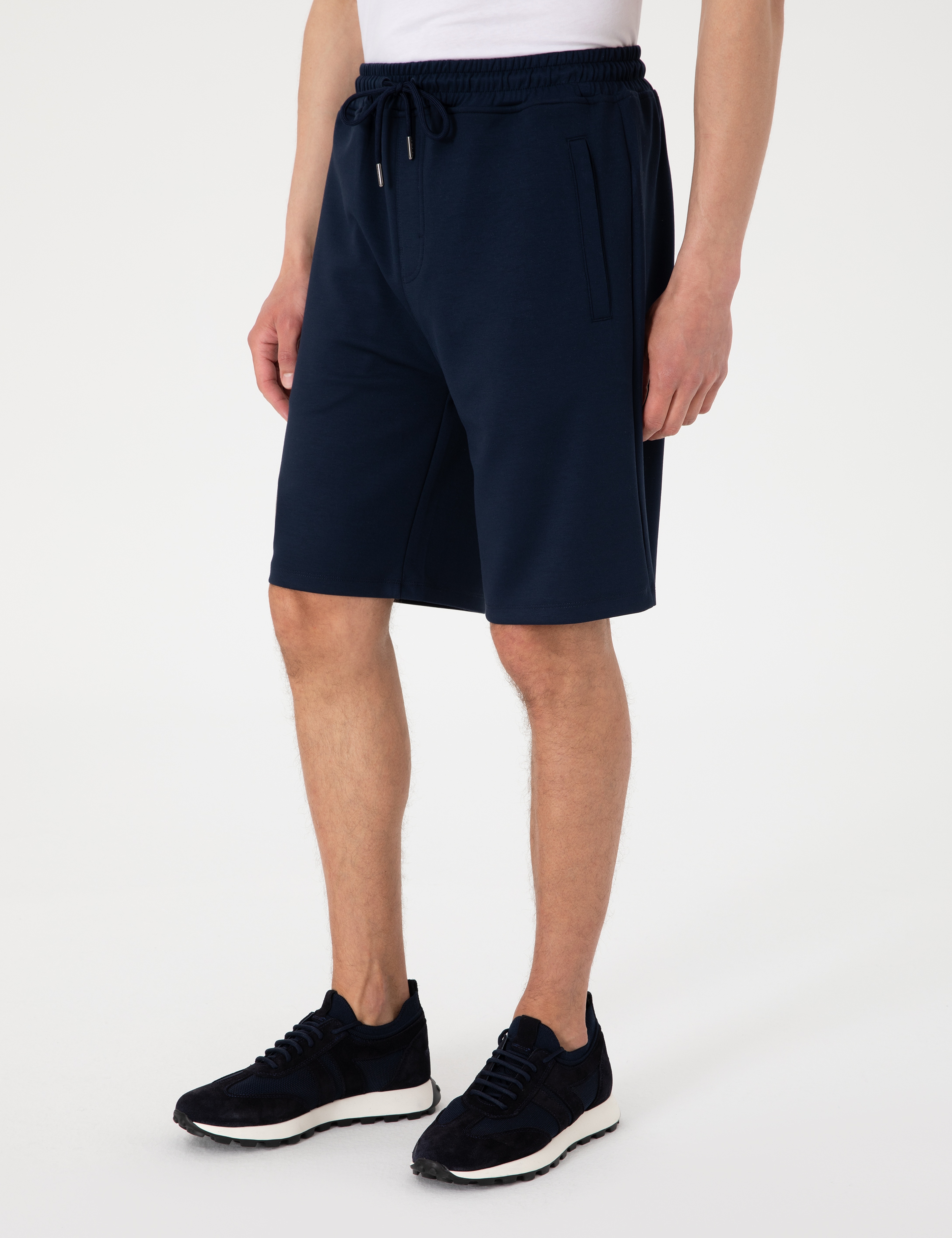 Lacivert Comfort Fit Örme Şort - Image 2