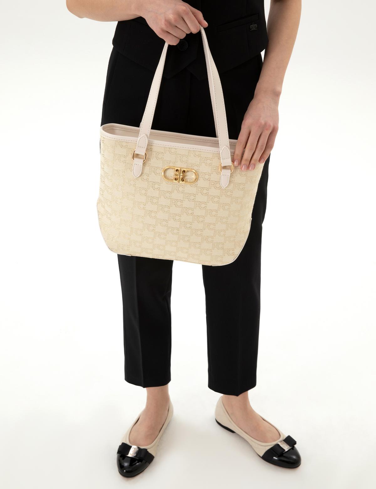 Ekru Omuz Çantası - 50318407002