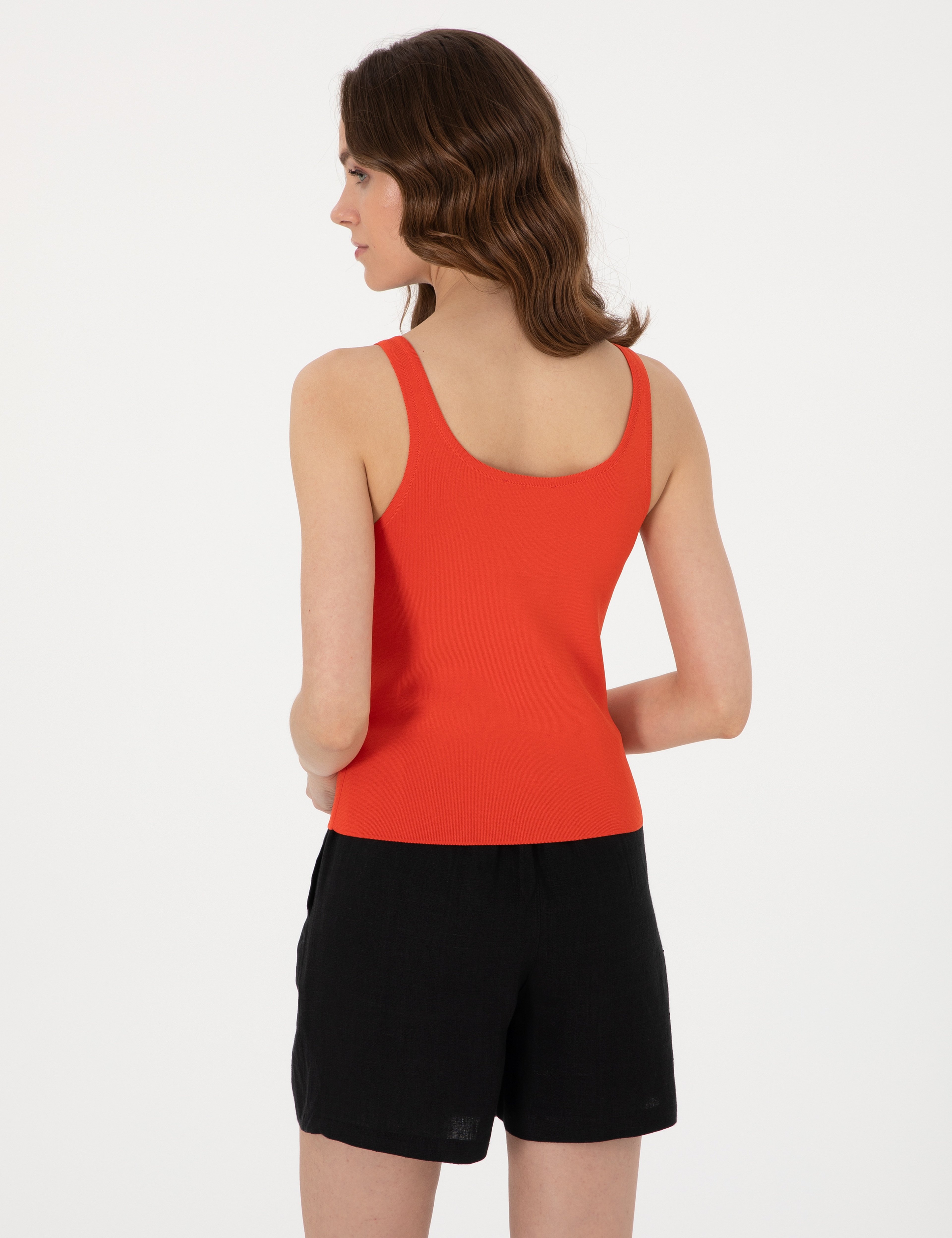 Kırmızı Slim Fit Triko Tişört