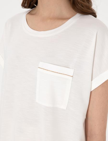 Ekru Regular Fit Tişört - 50301440059