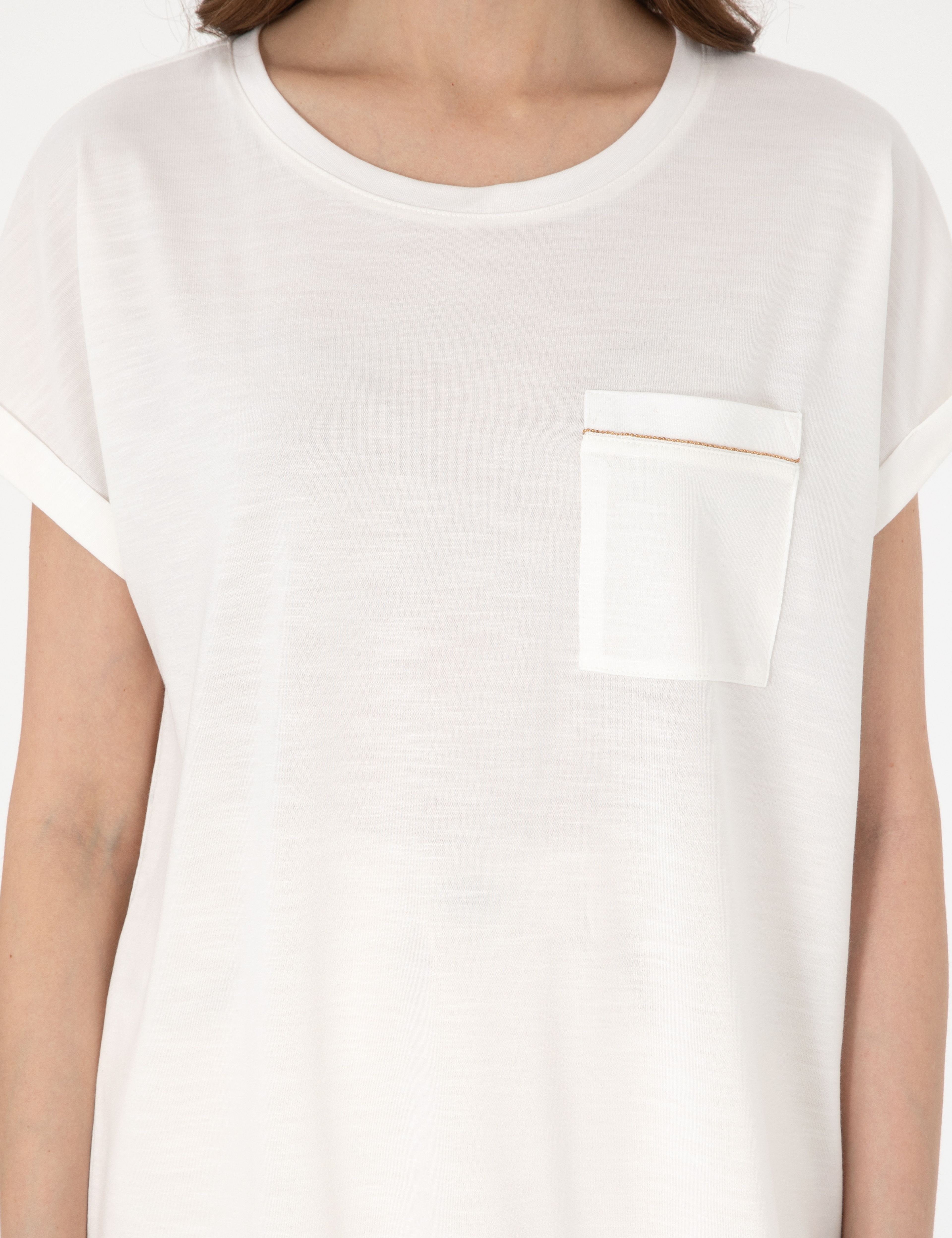 Ekru Regular Fit Tişört - Image 6