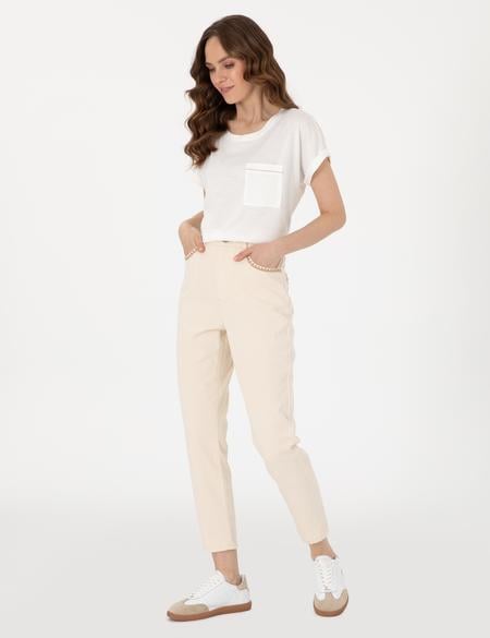 Ekru Regular Fit Tişört - 50301440059