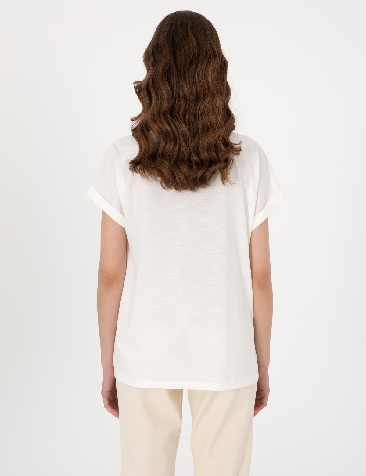 Ekru Regular Fit Tişört - 50301440059