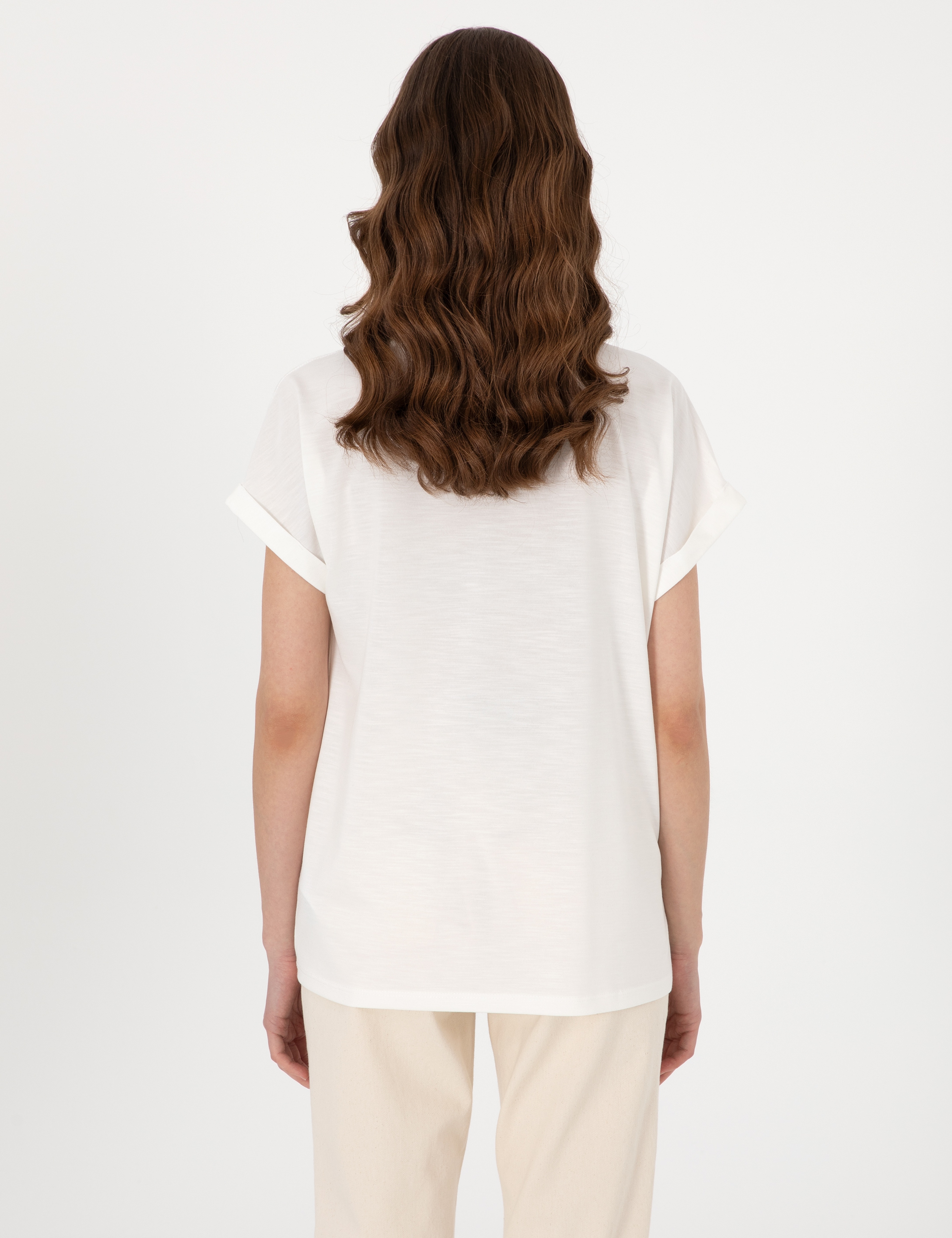 Ekru Regular Fit Tişört - Image 5
