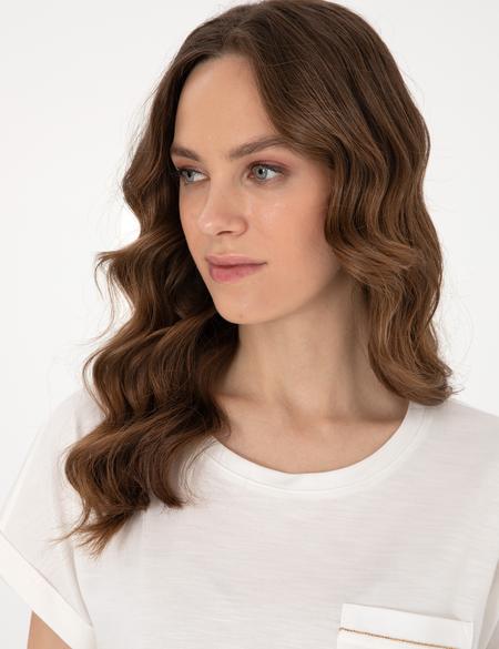 Ekru Regular Fit Tişört - 50301440059