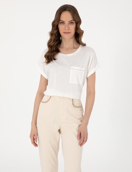 Ekru Regular Fit Tişört - 50301440059