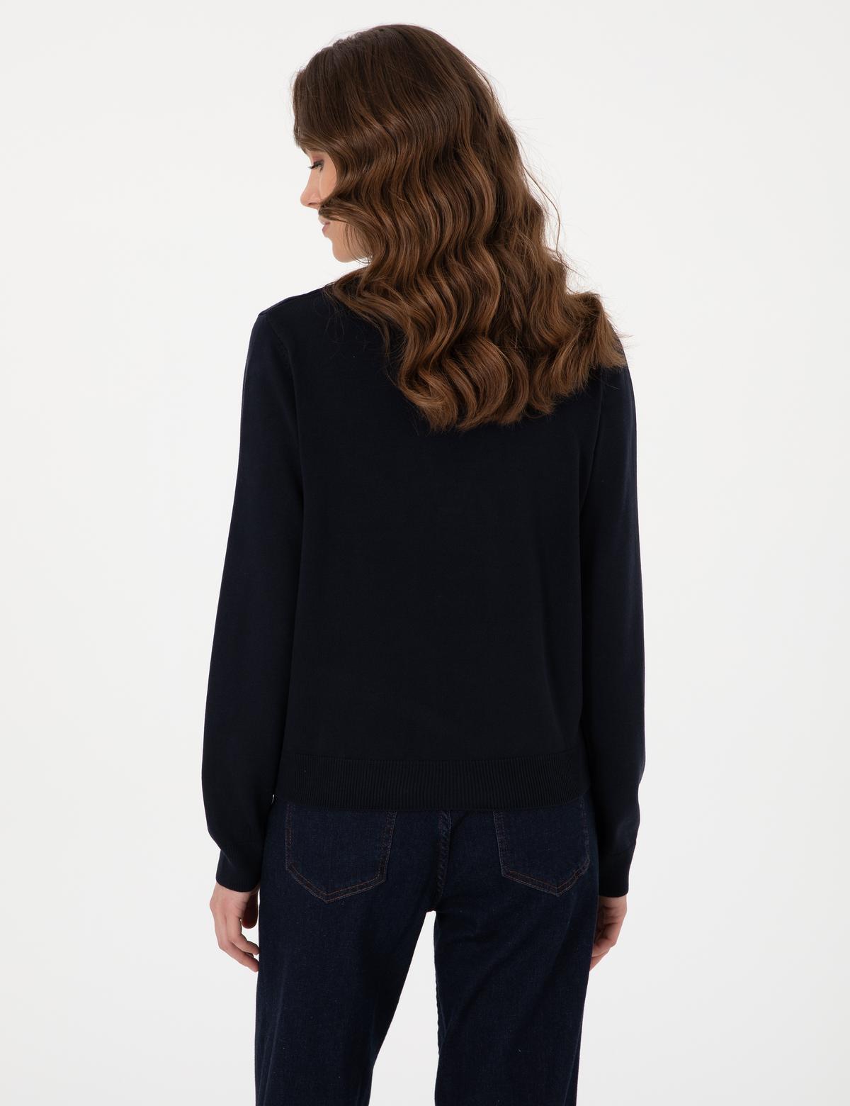 Lacivert Slim Fit Polo Yaka Kazak - 50308166005