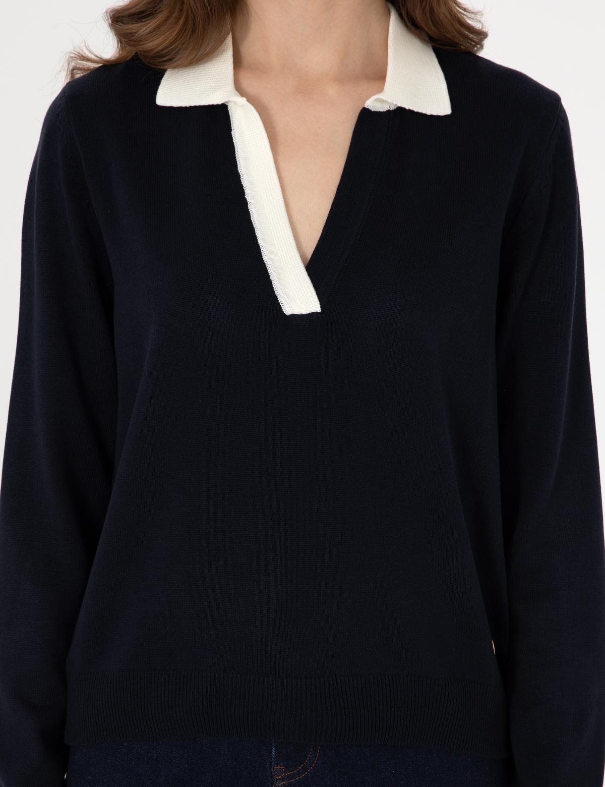 Lacivert Slim Fit Polo Yaka Kazak - 50308166005