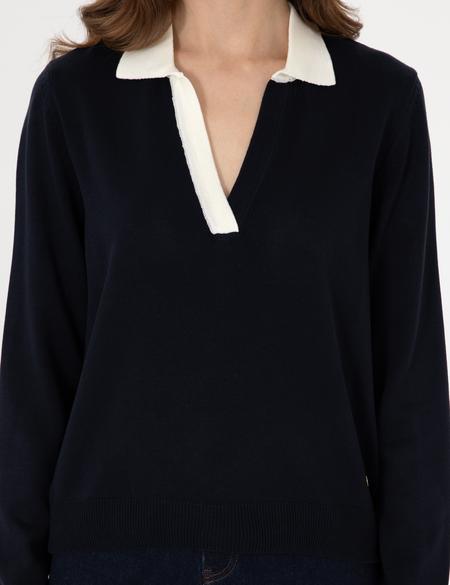 Lacivert Slim Fit Polo Yaka Kazak - 50308166005