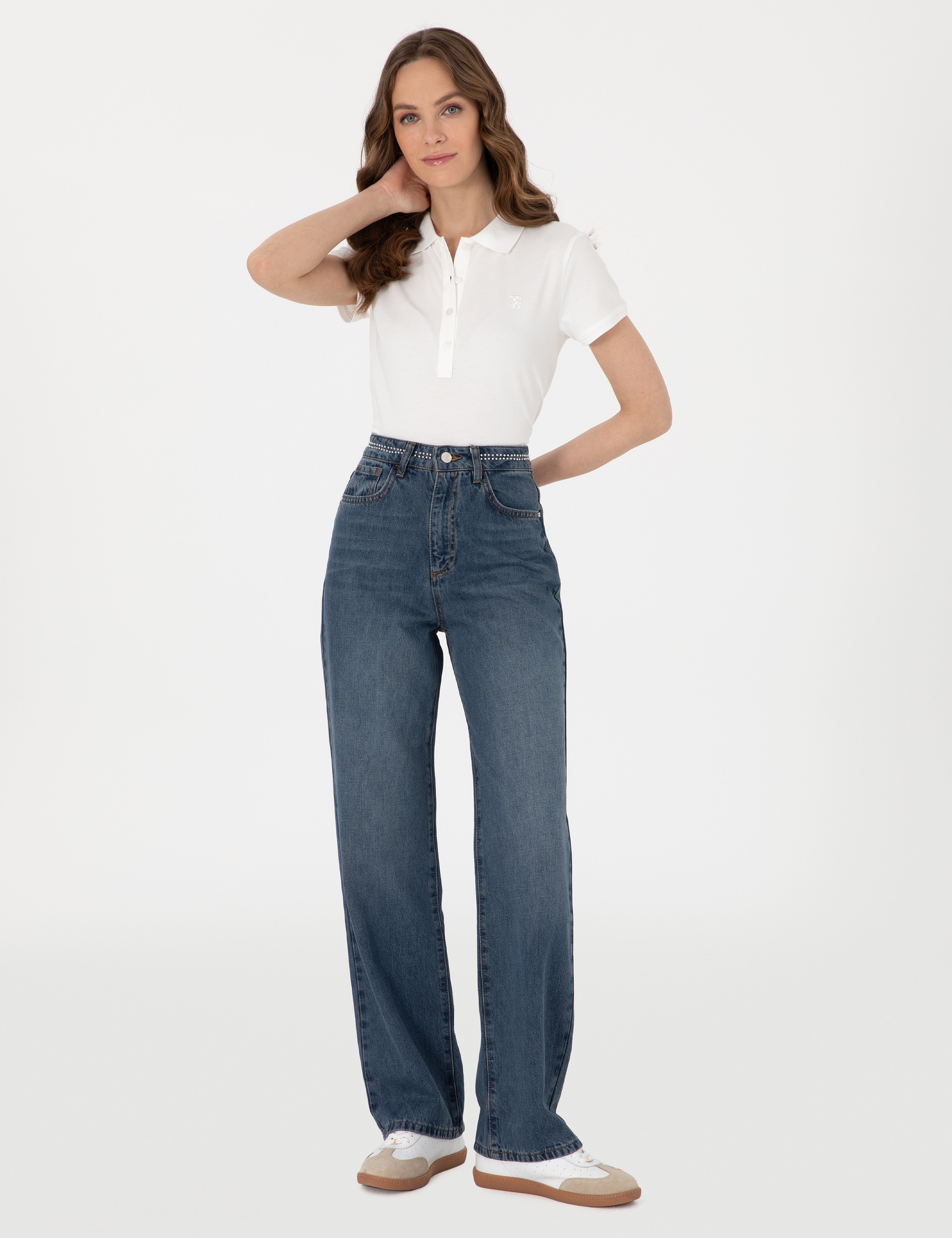Beyaz Regular Fit Tişört - Image 4