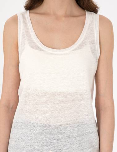 Ekru Comfort Fit Örme Bluz