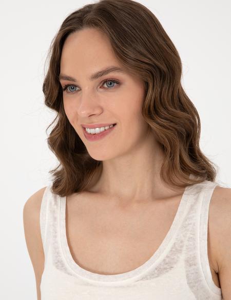 Ekru Comfort Fit Örme Bluz - 50306235036