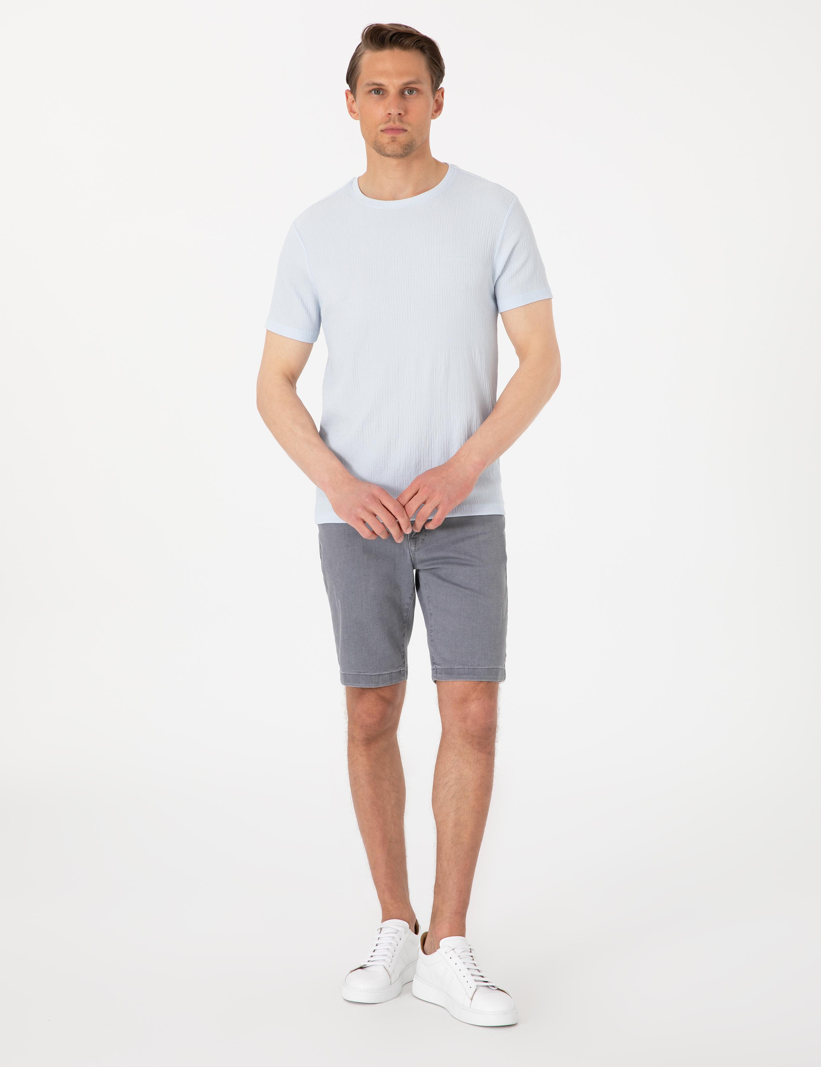 Açık Mavi Slim Fit Tişört