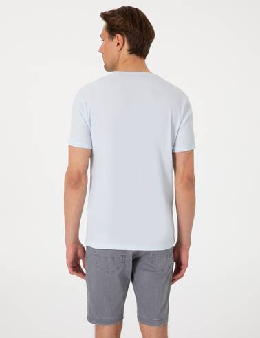 Açık Mavi Slim Fit Tişört