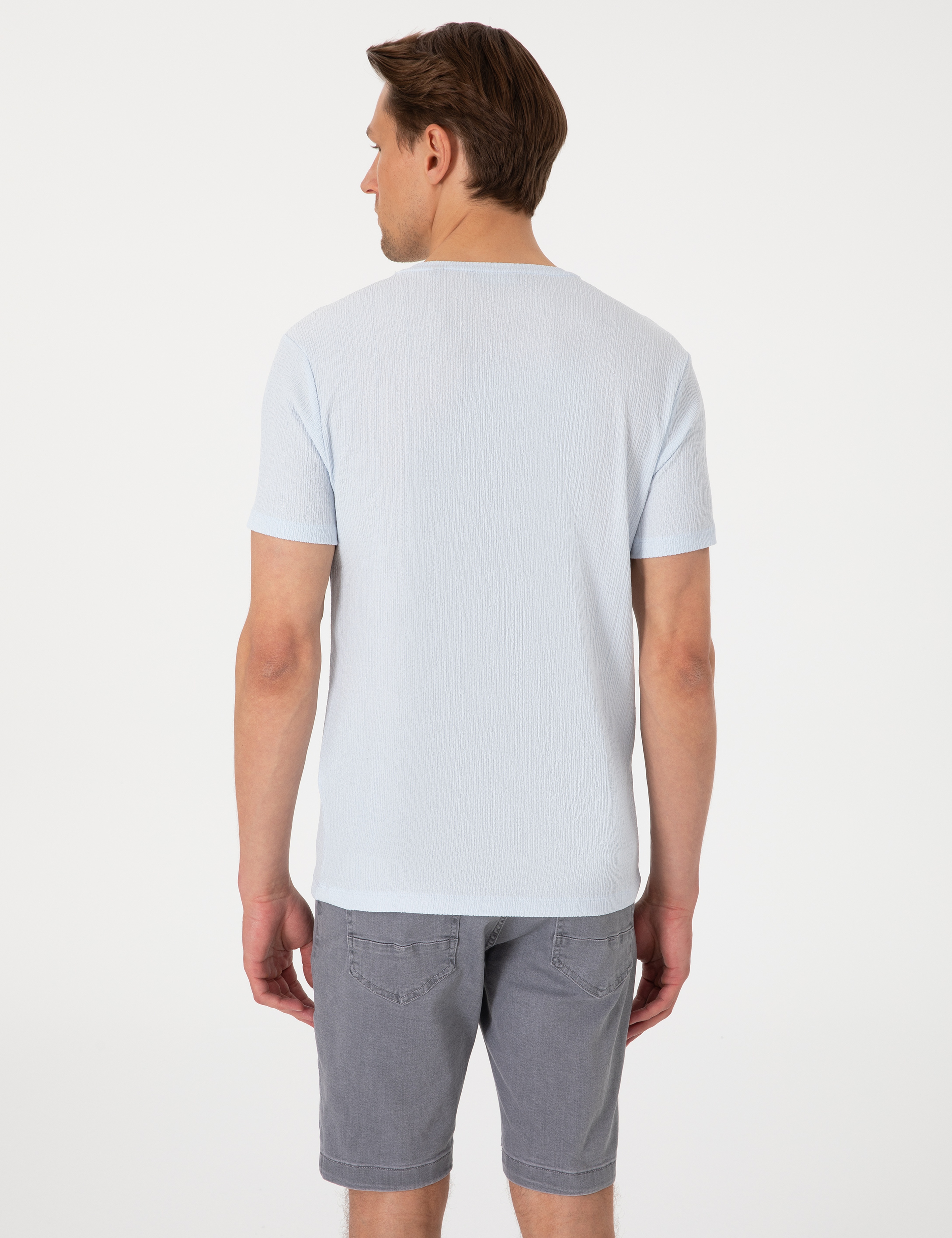 Açık Mavi Slim Fit Tişört