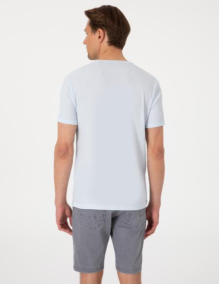 Açık Mavi Slim Fit Tişört - 50306802056