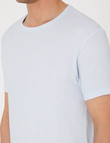 Açık Mavi Slim Fit Tişört