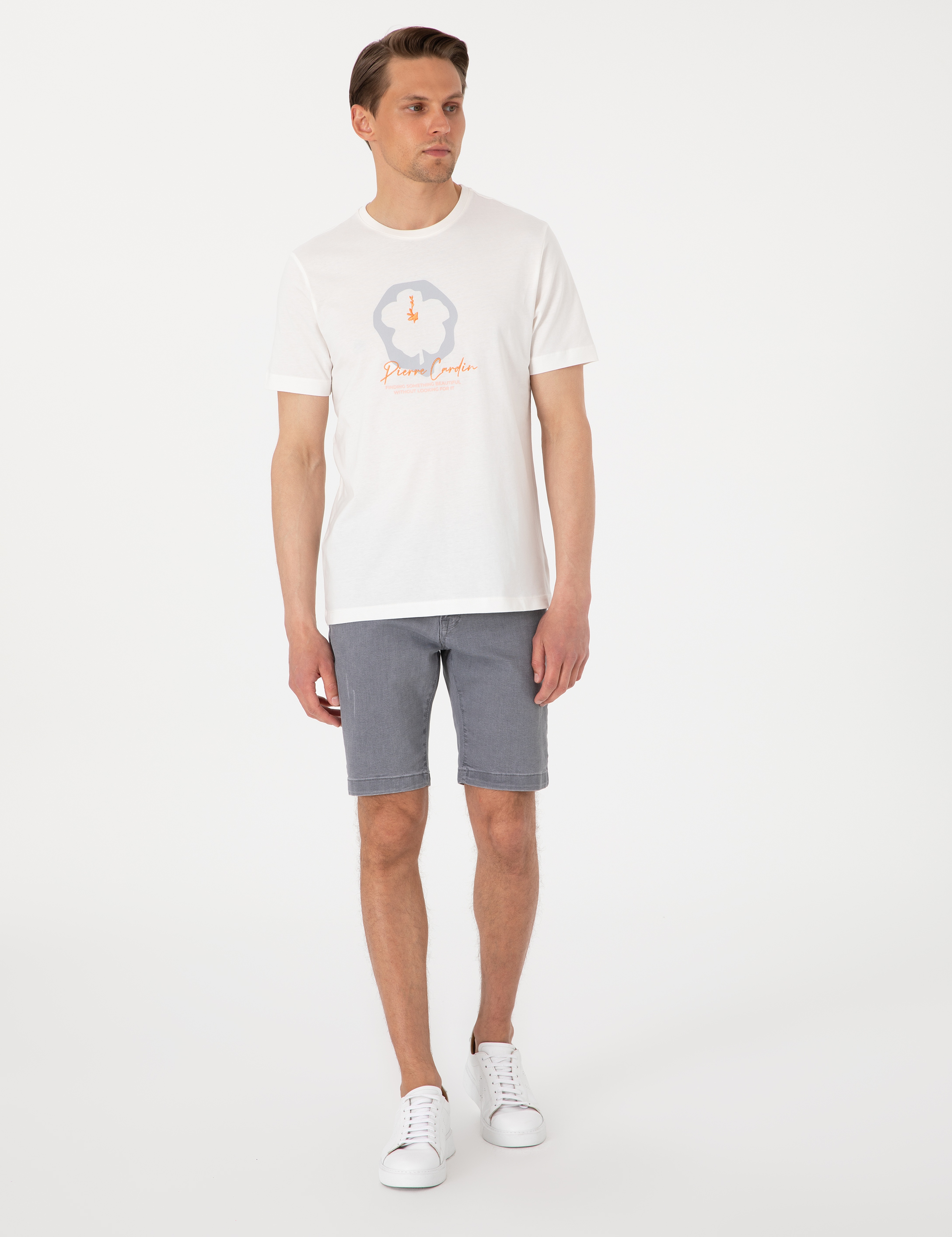 Ekru Slim Fit Tişört - Image 4