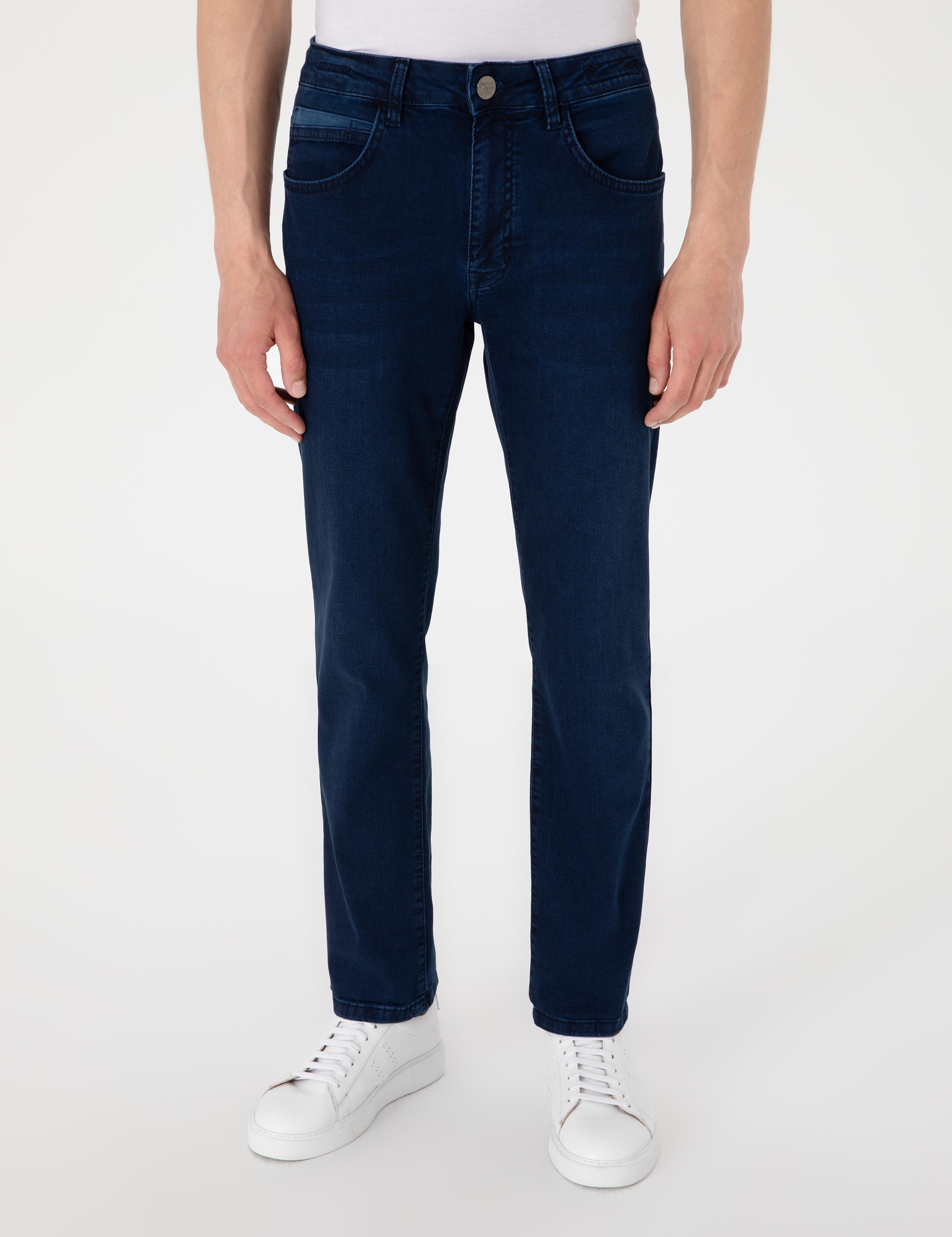 Lacivert Straight Fit Jean Pantolon