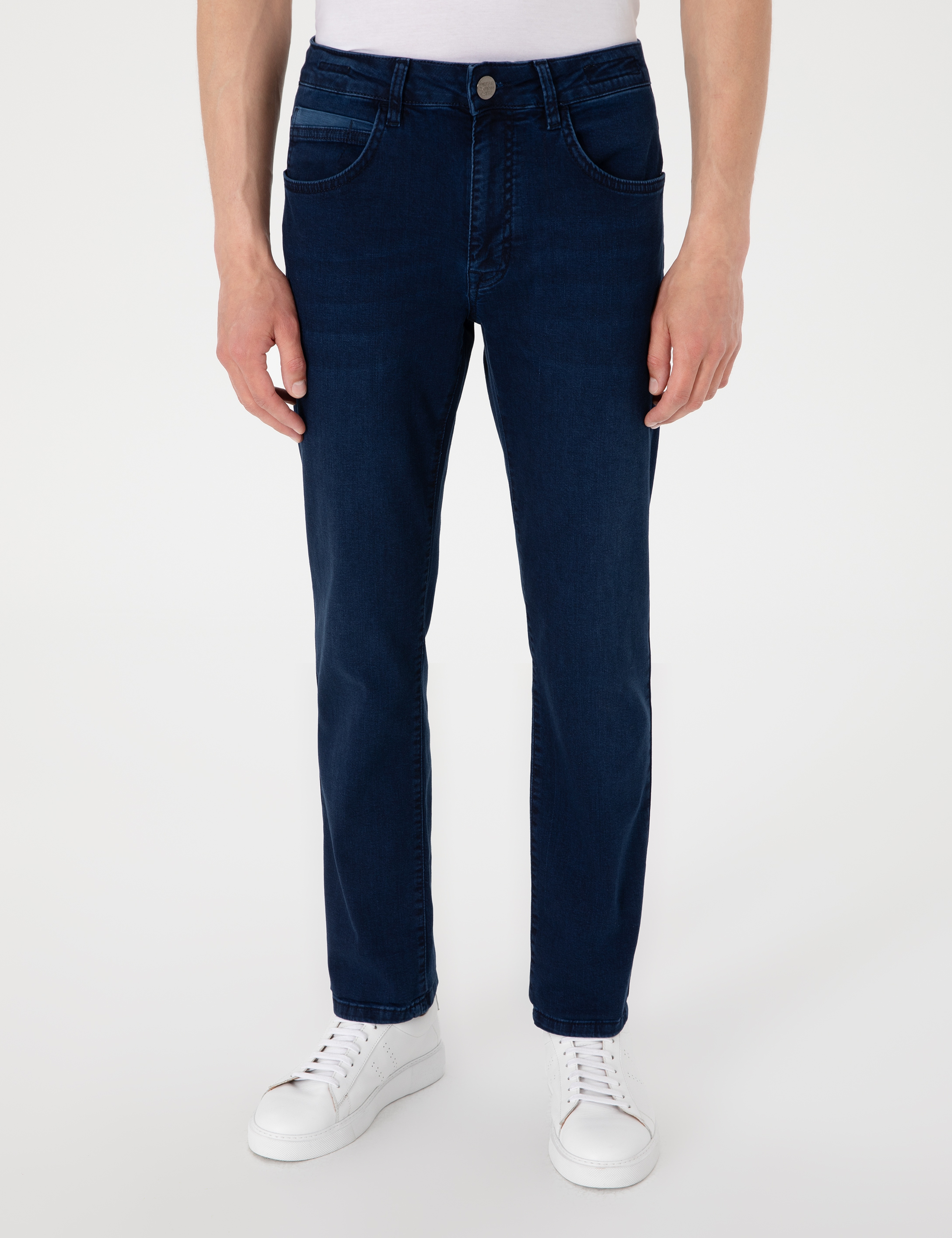 Lacivert Straight Fit Jean Pantolon - Image 2