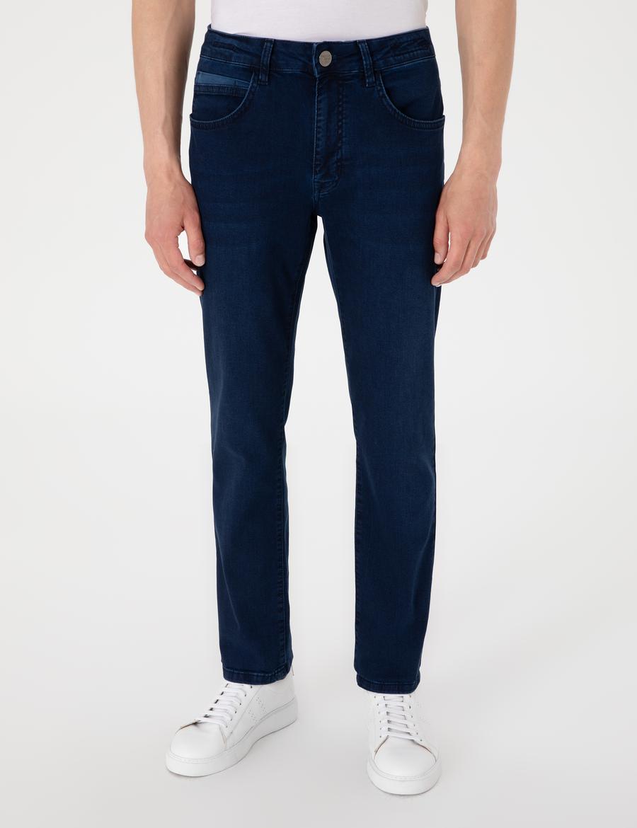 Lacivert Straight Fit Jean Pantolon