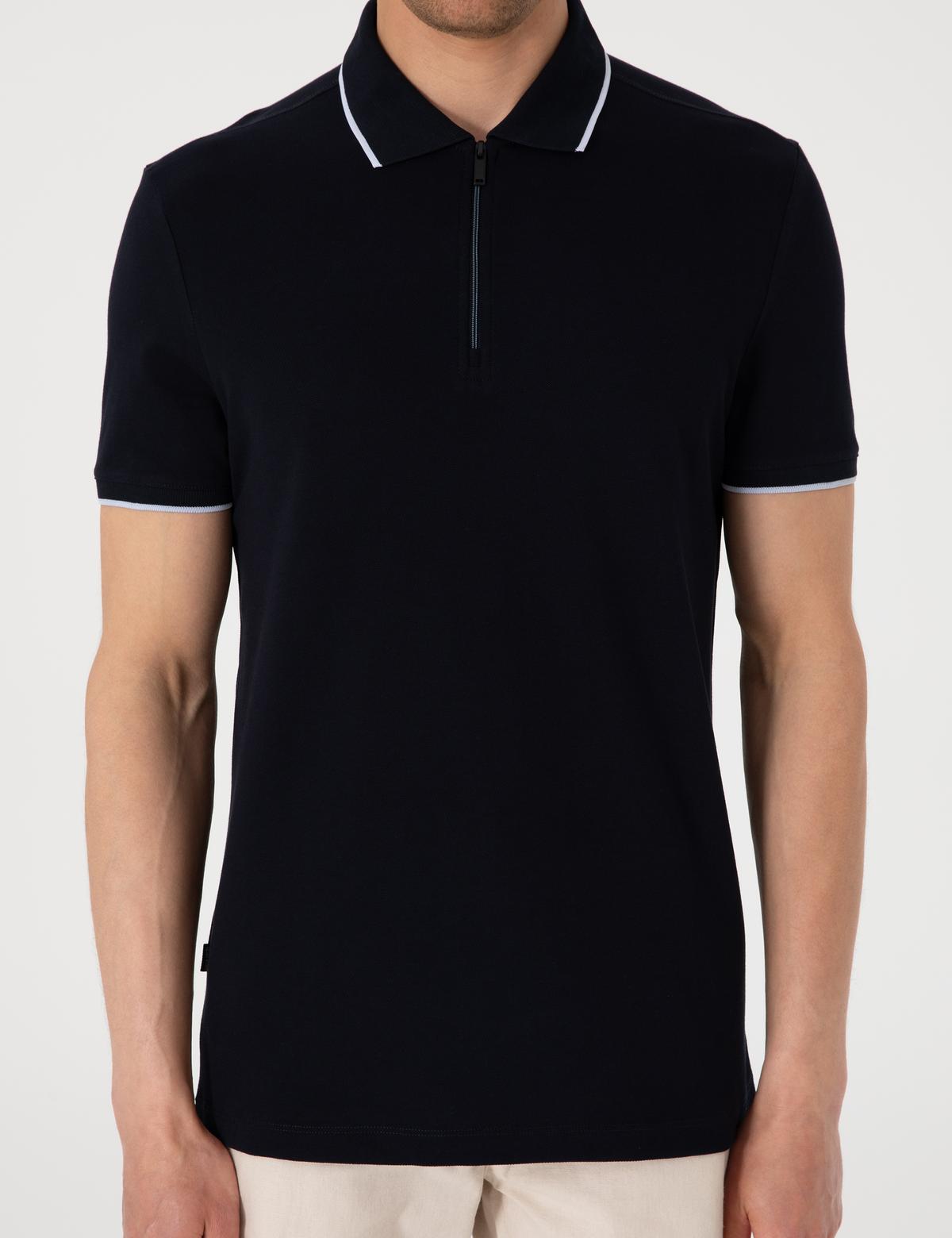 Lacivert Slim Fit Polo Yaka Tişört - 50307516015