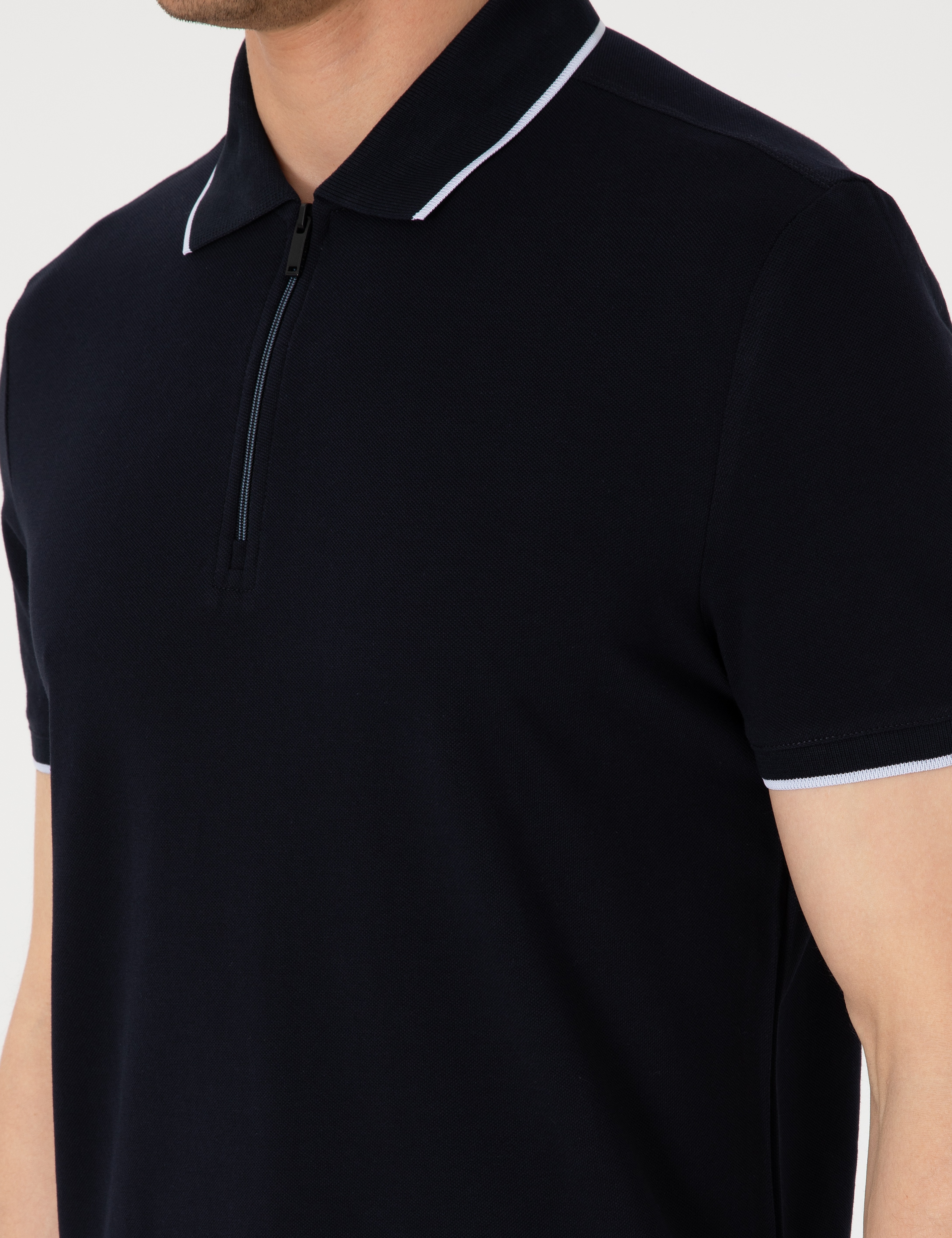 Lacivert Slim Fit Polo Yaka Tişört - Image 7