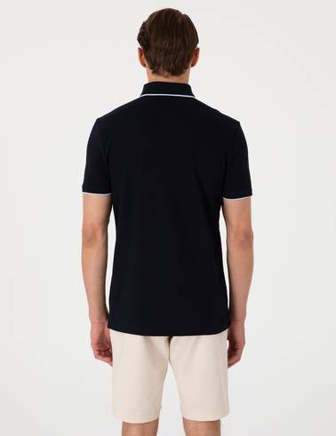 Lacivert Slim Fit Polo Yaka Tişört