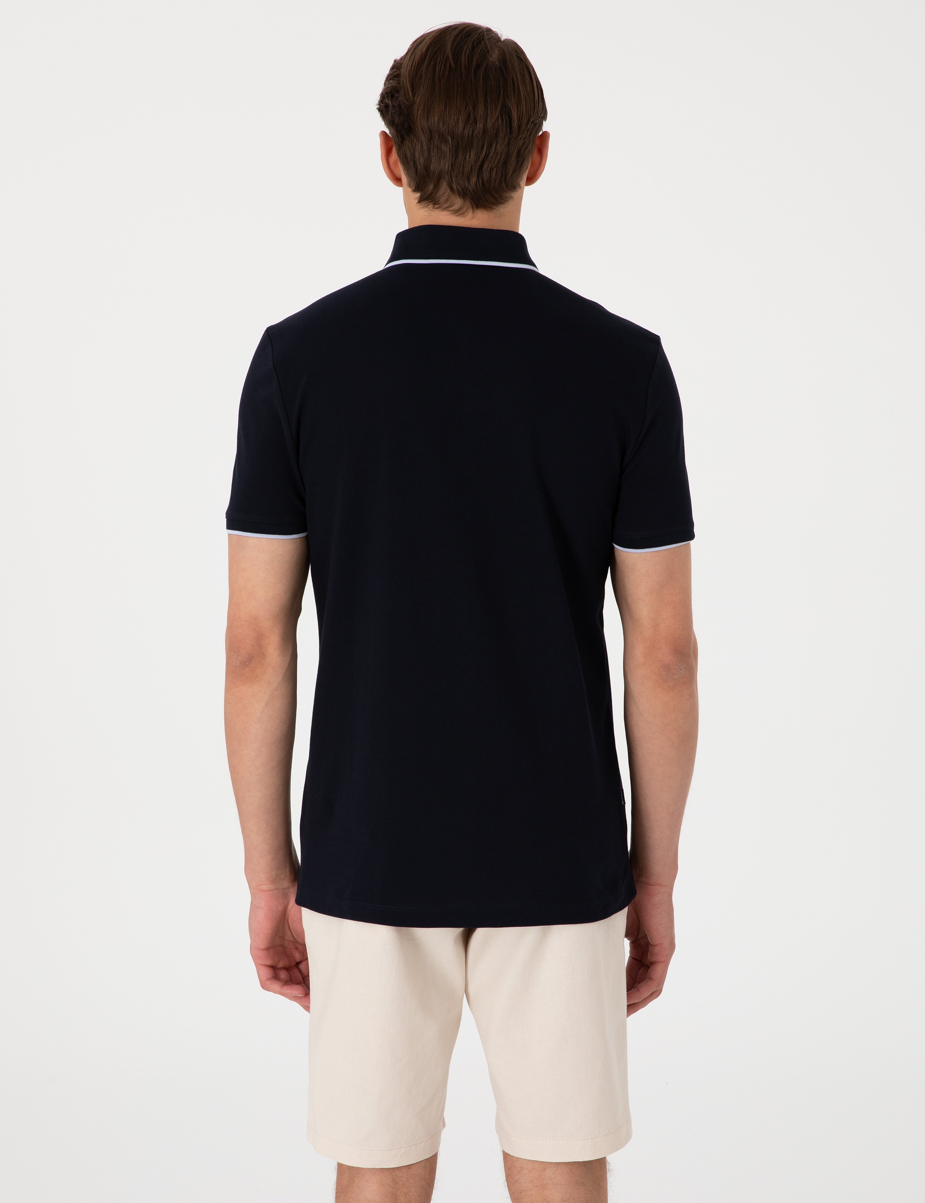 Lacivert Slim Fit Polo Yaka Tişört - Image 5