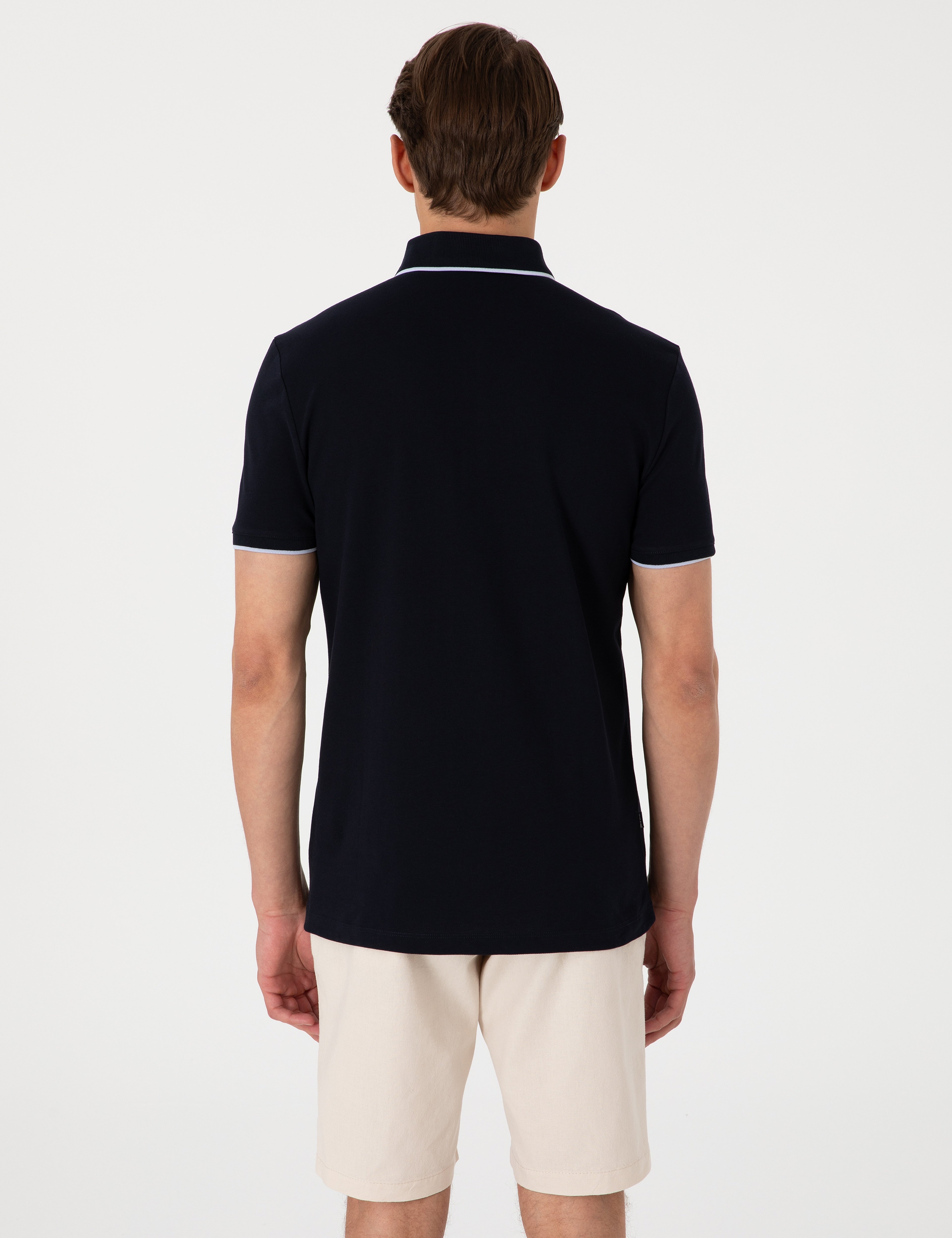 Lacivert Slim Fit Polo Yaka Tişört