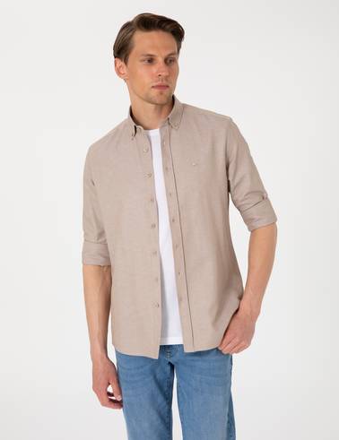 Vizon Oxford Slim Fit Kolay Ütülenebilir Gömlek