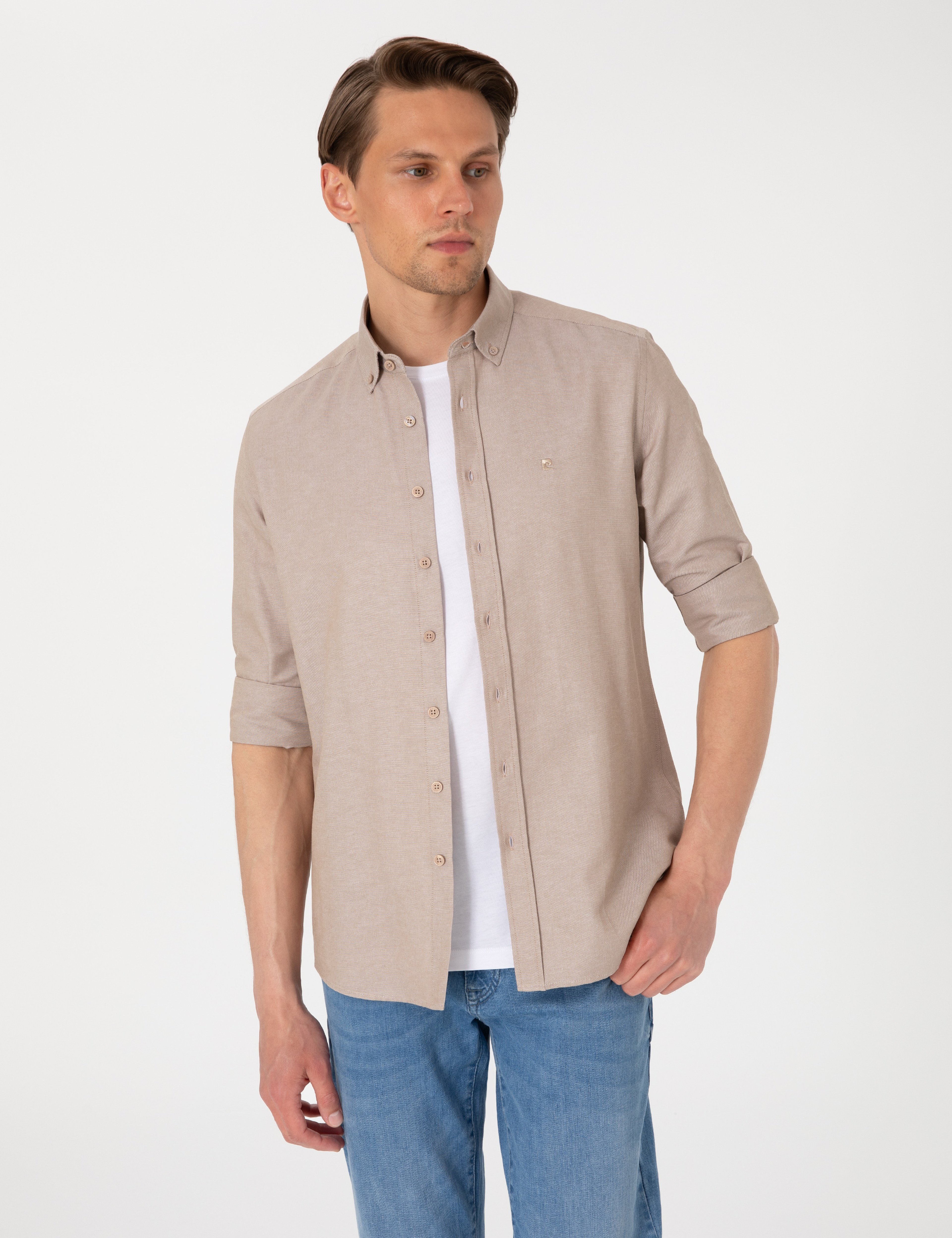 Vizon Oxford Slim Fit Kolay Ütülenebilir Gömlek - Image 1