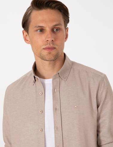 Vizon Oxford Slim Fit Kolay Ütülenebilir Gömlek