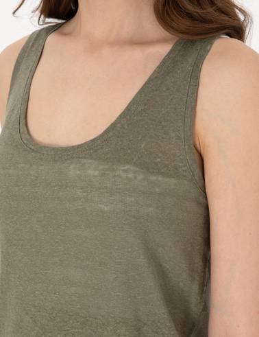 Haki Comfort Fit Örme Bluz