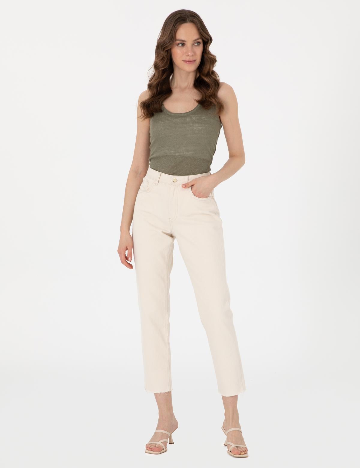 Haki Comfort Fit Örme Bluz - 50306235046