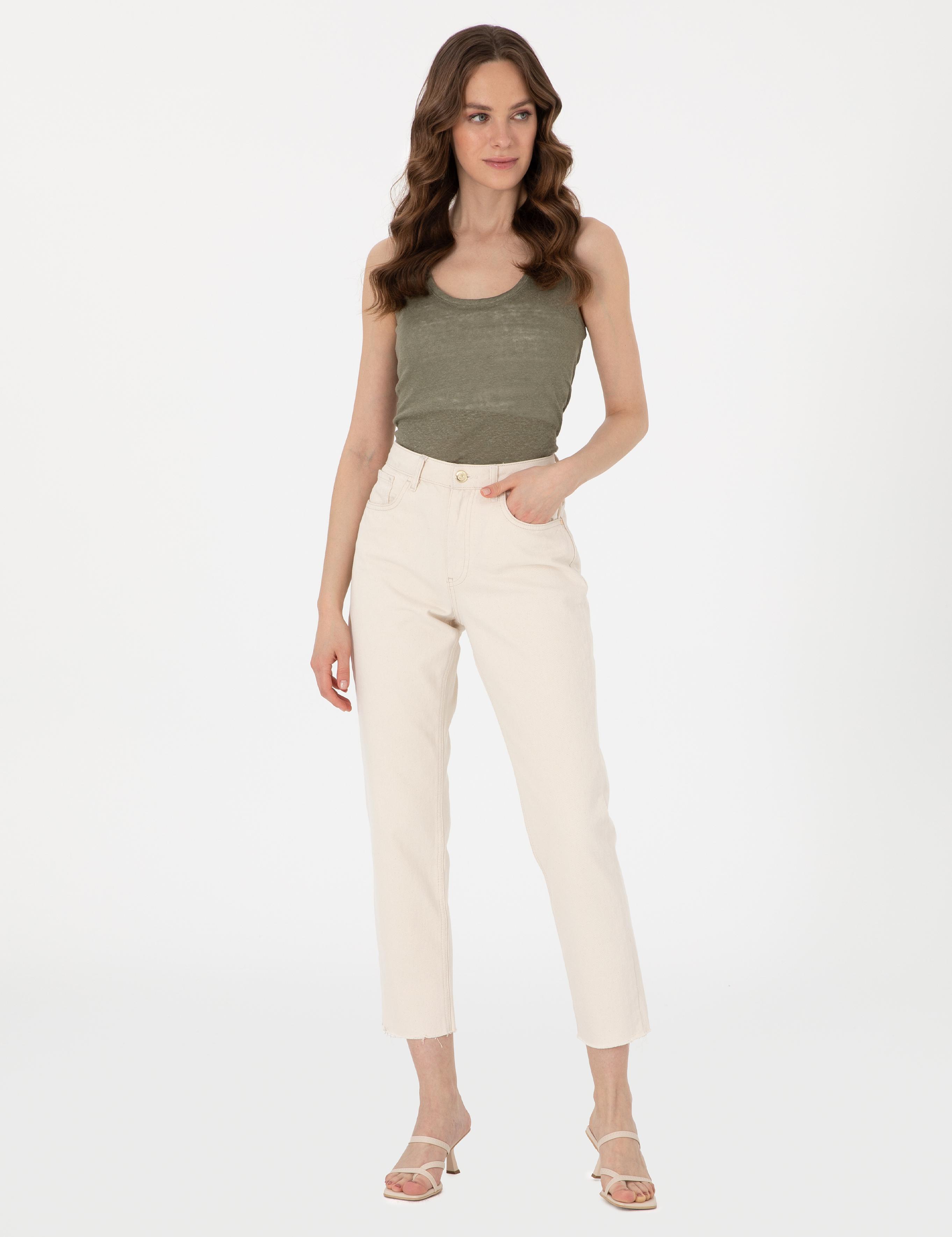 Haki Comfort Fit Örme Bluz