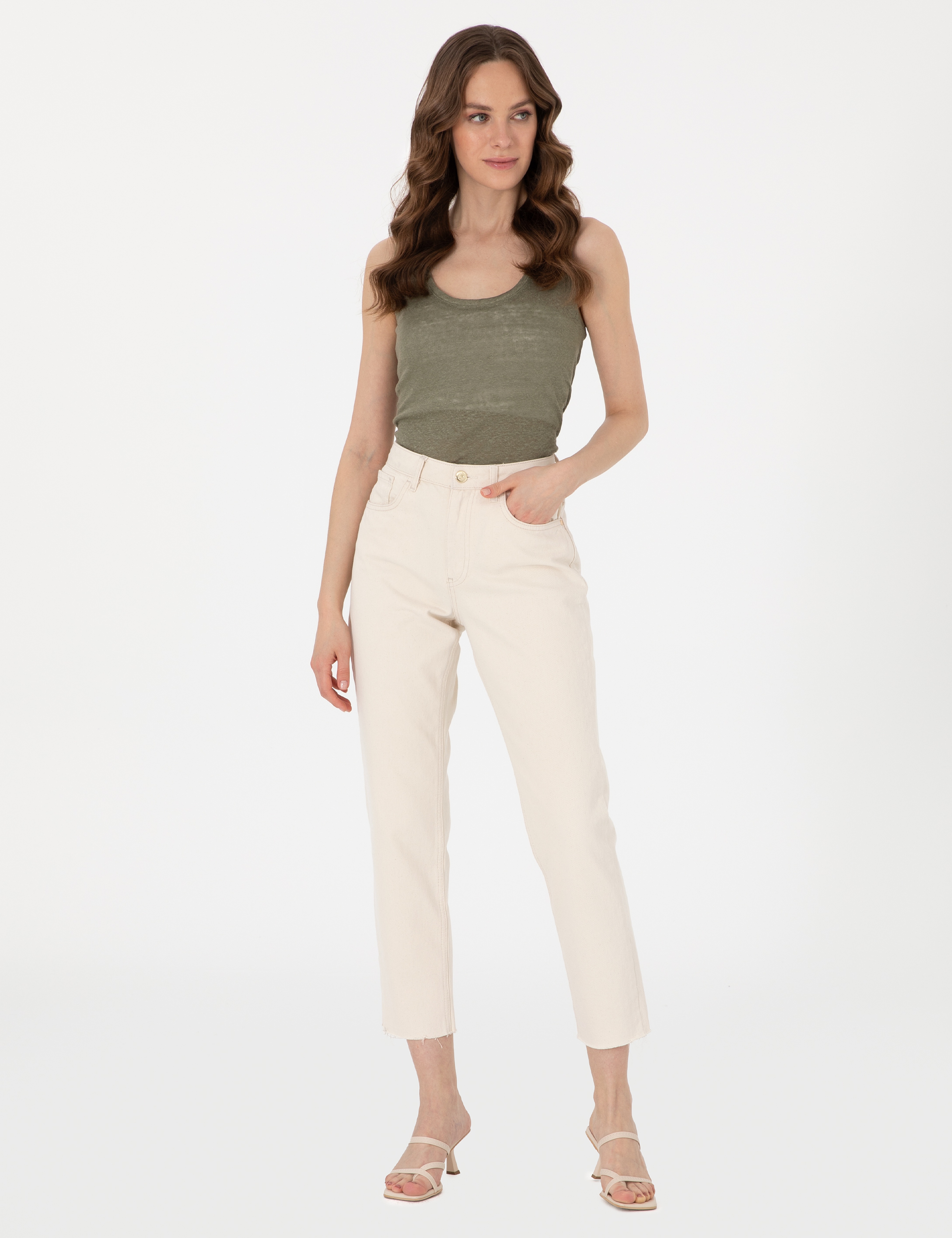 Haki Comfort Fit Örme Bluz - Image 4