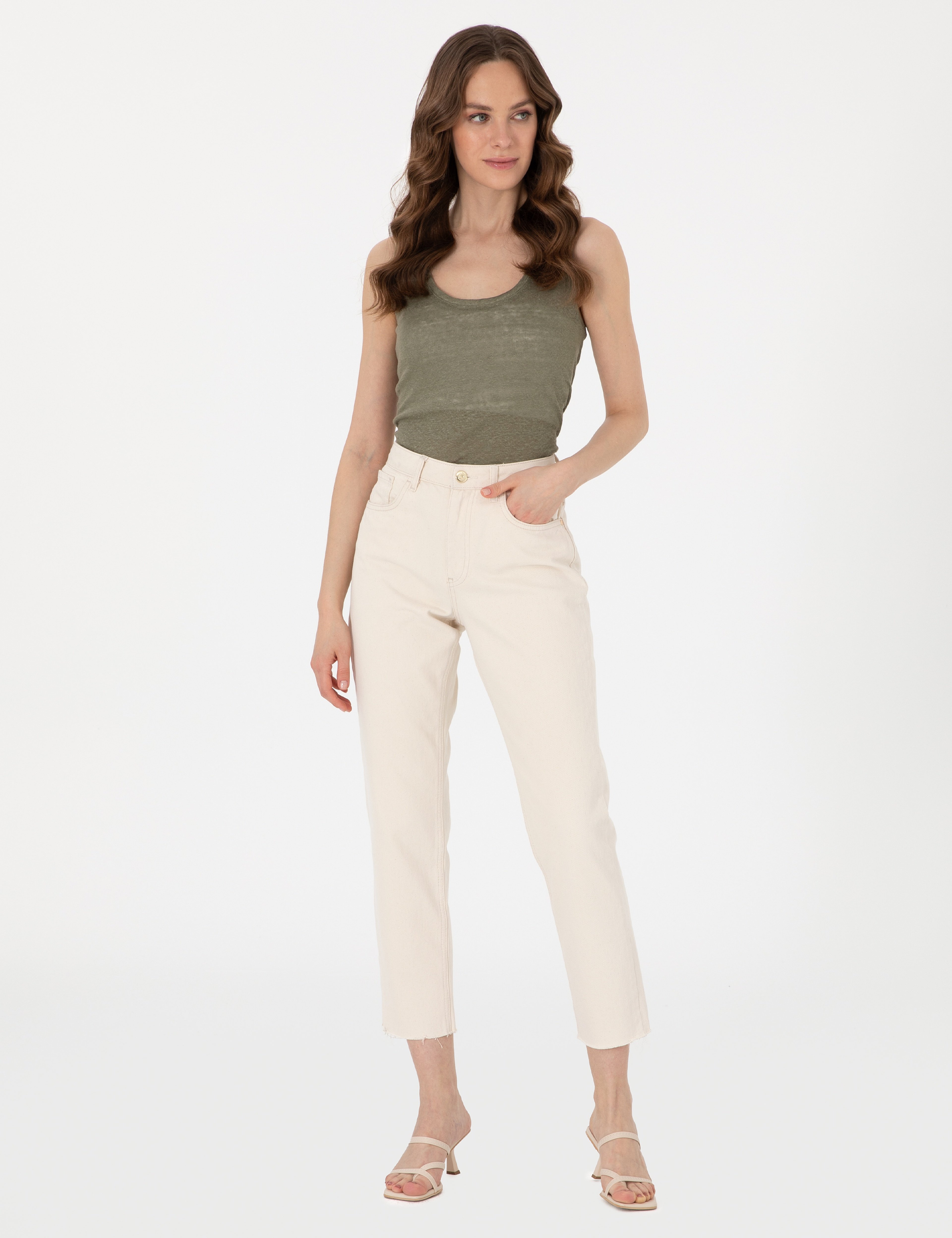 Haki Comfort Fit Örme Bluz