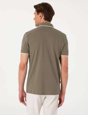 Haki Slim Fit Polo Yaka Tişört