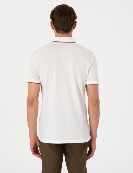 Ekru Slim Fit Polo Yaka Tişört - 50307516007