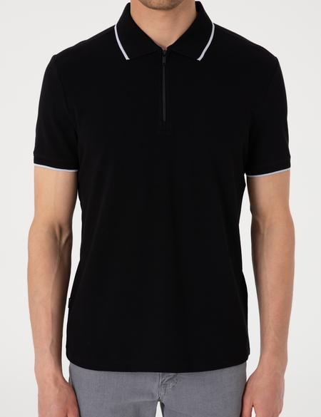 Siyah Slim Fit Polo Yaka Tişört - 50307516023