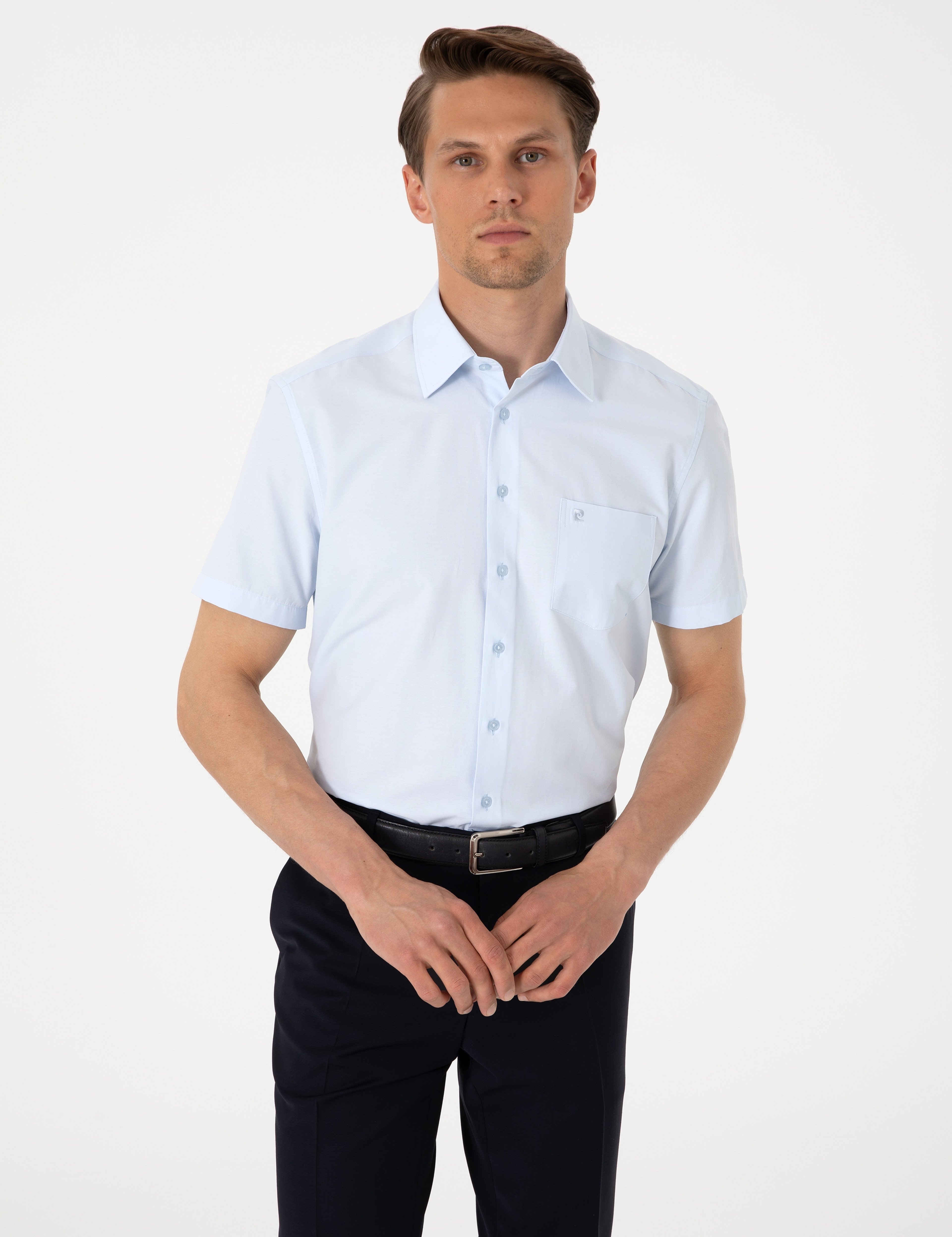 Açık Mavi Regular Fit Kısa Kollu Gömlek - Image 1
