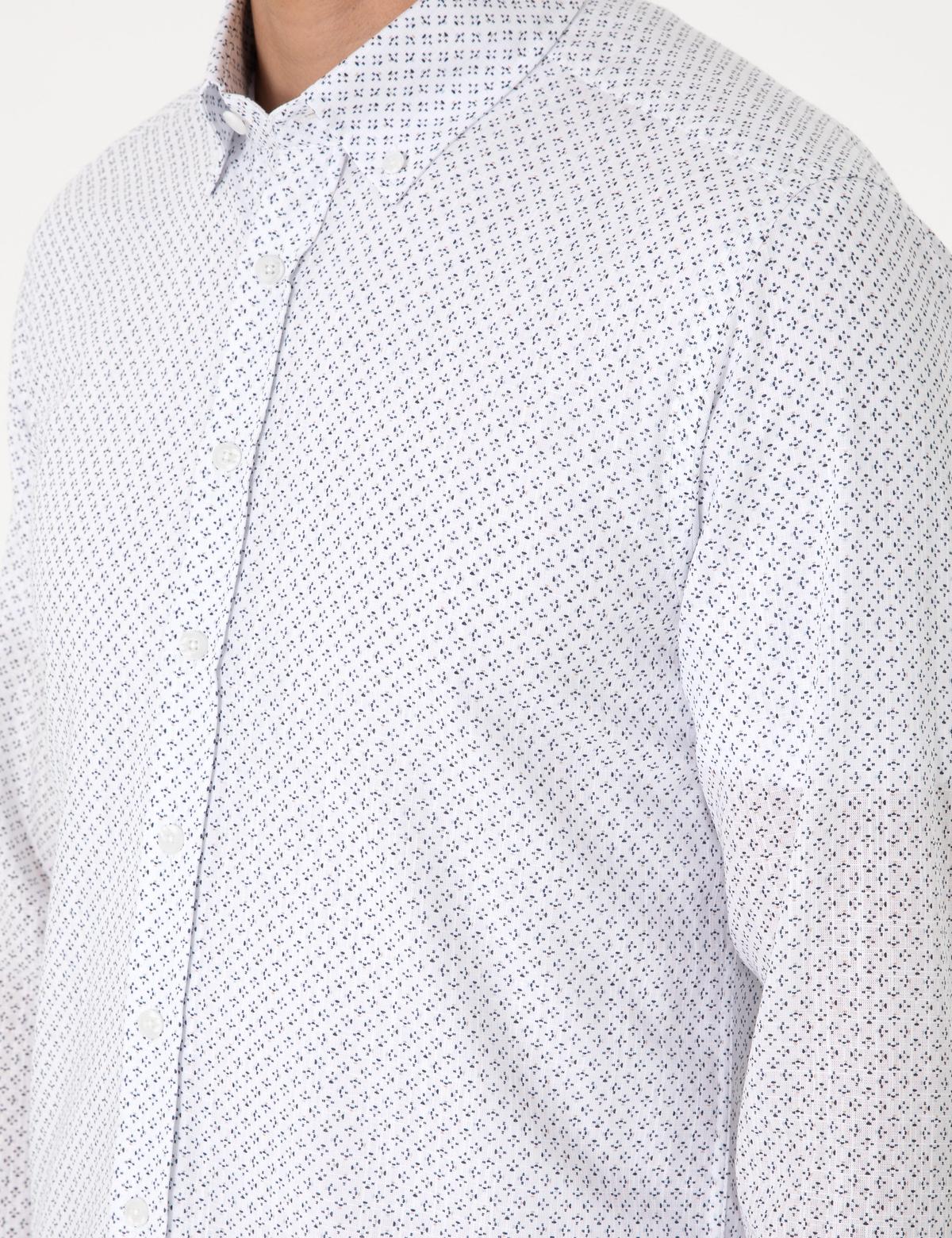 Lacivert Slim Fit Uzun Kollu Gömlek - 50304539004