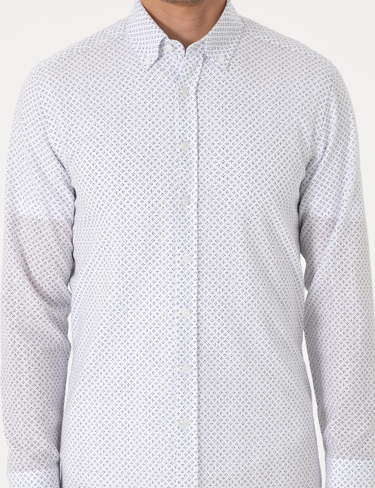 Lacivert Slim Fit Uzun Kollu Gömlek - 50304539004