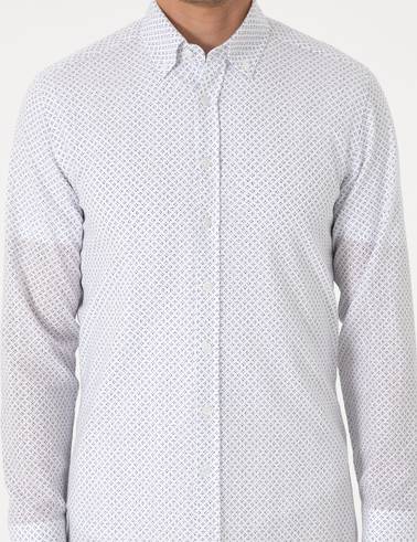 Lacivert Slim Fit Uzun Kollu Gömlek